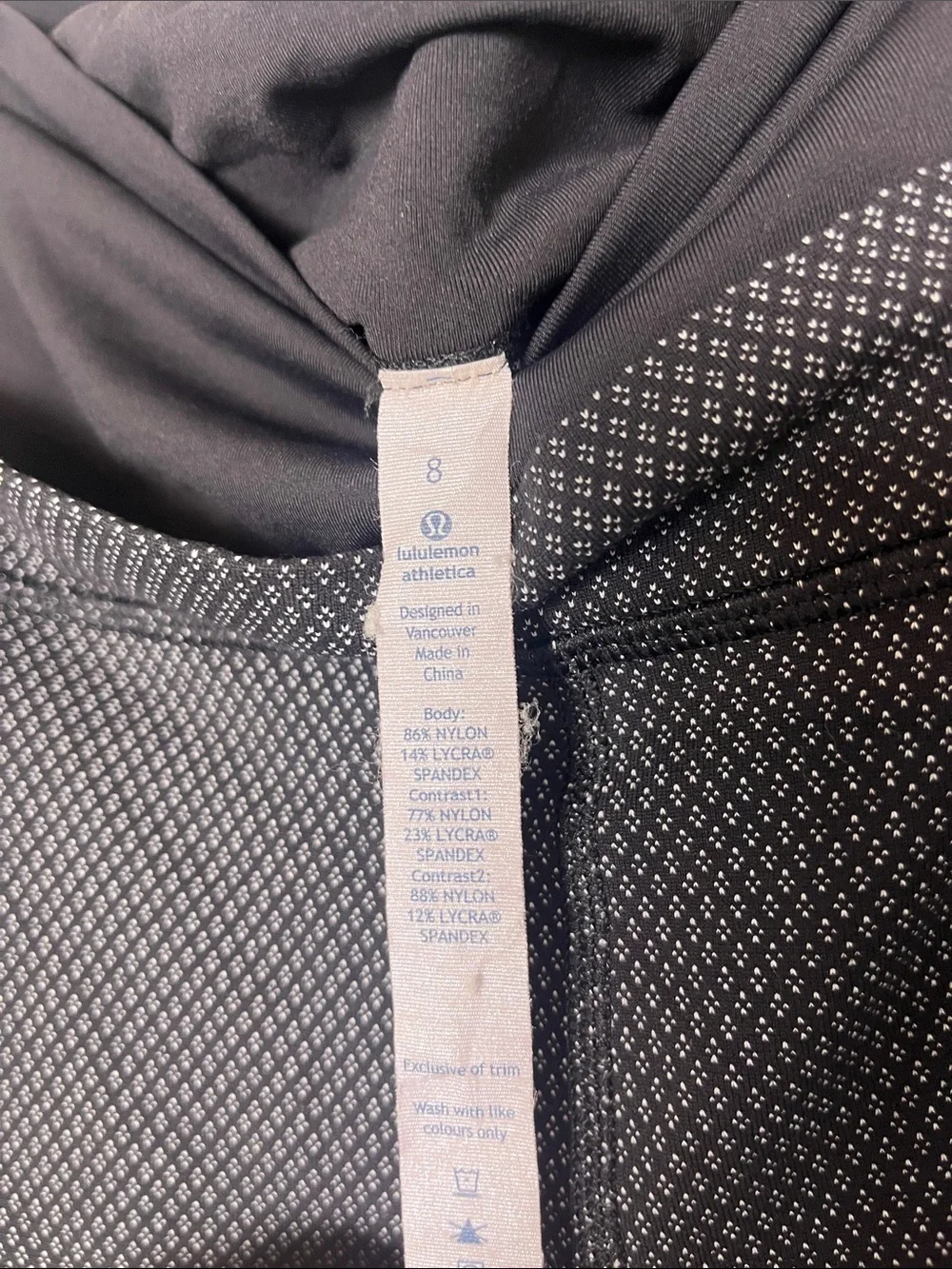 Lululemon En Route Crop Diamond Dot Black White Size 8